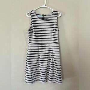 Maurice’s Cream & Black Striped Sleeveless Dress